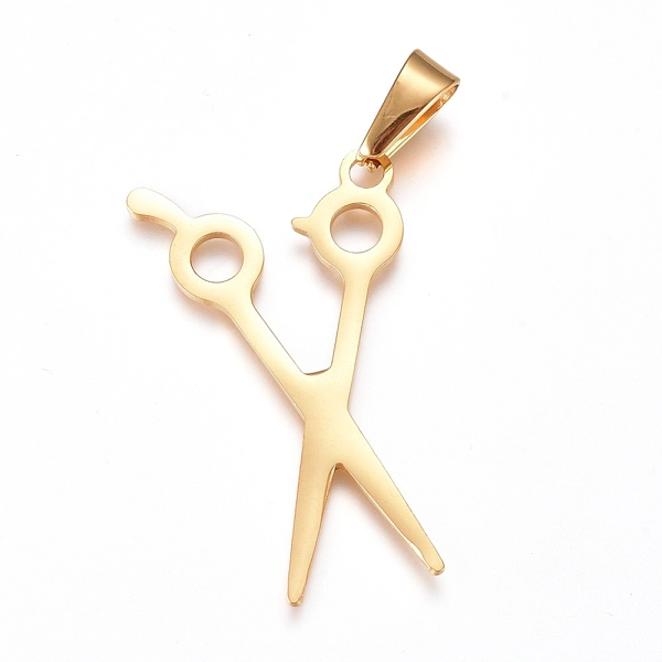 PandaHall 304 Stainless Steel Pendants, Scissor, Golden, 40x23x1mm, Hole: 10x4.5mm 304 Stainless Steel Tool
PandaHall 304 Stainless Steel Pendants, Scissor, Golden, 40x23x1mm, Hole: 10x4.5mm 304 Stainless Steel Tool