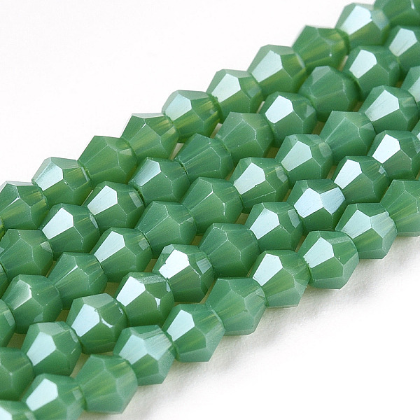PandaHall Opaque Solid Color Electroplate Glass Beads Strands, Pearl Luster Plated, Faceted, Bicone, Medium Sea Green, 3x2.5mm, Hole: 0.7mm...
PandaHall Opaque Solid Color Electroplate Glass Beads Strands, Pearl Luster Plated, Faceted, Bicone, Medium Sea Green, 3x2.5mm, Hole: 0.7mm...