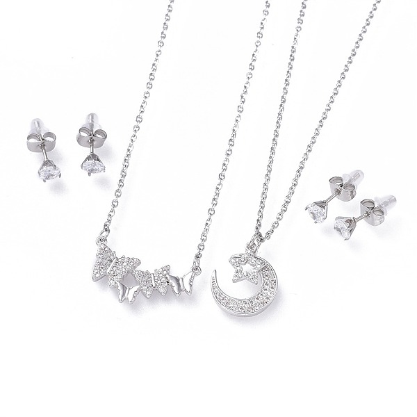 PandaHall 304 Stainless Steel Jewelry Sets, Brass Micro Pave Cubic Zirconia Pendant Necklaces and 304 Stainless Steel Stud Earrings, with..., Clear
PandaHall 304 Stainless Steel Jewelry Sets, Brass Micro Pave Cubic Zirconia Pendant Necklaces and 304 Stainless Steel Stud Earrings, with..., Clear