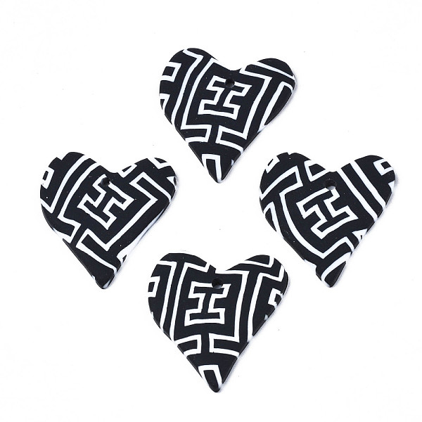 PandaHall Handmade Polymer Clay Pendants, Heart with Labyrinth, Black, 26x24.5x3mm, Hole: 1.6mm Polymer Clay Heart Black
PandaHall Handmade Polymer Clay Pendants, Heart with Labyrinth, Black, 26x24.5x3mm, Hole: 1.6mm Polymer Clay Heart Black