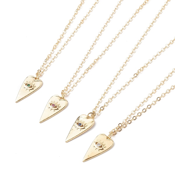 PandaHall Brass Micro Pave Cubic Zirconia Pendant Necklaces, Heart with Evil Eye, Real 18K Gold Plated, Mixed Color, 15.74 inch(40cm) Brass..., Multicolor
PandaHall Brass Micro Pave Cubic Zirconia Pendant Necklaces, Heart with Evil Eye, Real 18K Gold Plated, Mixed Color, 15.74 inch(40cm) Brass..., Multicolor