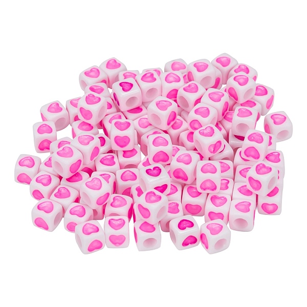 PandaHall Opaque White Acrylic European Beads, Large Hole Beads, Cube with Heart Pattern, Fuchsia, 7x7x7mm, Hole: 4mm, 100Pcs/Bag Acrylic..., Pink
PandaHall Opaque White Acrylic European Beads, Large Hole Beads, Cube with Heart Pattern, Fuchsia, 7x7x7mm, Hole: 4mm, 100Pcs/Bag Acrylic..., Pink
