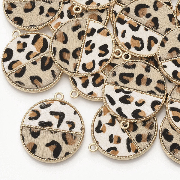 PandaHall Eco-Friendly Cowhide Leather Pendants, with Golden Plated Alloy Cabochon Settings, Flat Round with Leopard Print Pattern, Antique..., Orange
PandaHall Eco-Friendly Cowhide Leather Pendants, with Golden Plated Alloy Cabochon Settings, Flat Round with Leopard Print Pattern, Antique..., Orange