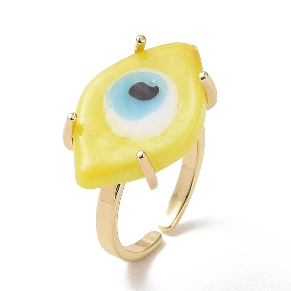 PandaHall Lampwork Oval with Evil Eye Open Cuff Ring, Real 18K Gold Plated Brass Lucky Jewelry for Women, Lead Free & Cadmium Free, Yellow...
PandaHall Lampwork Oval with Evil Eye Open Cuff Ring, Real 18K Gold Plated Brass Lucky Jewelry for Women, Lead Free & Cadmium Free, Yellow...
