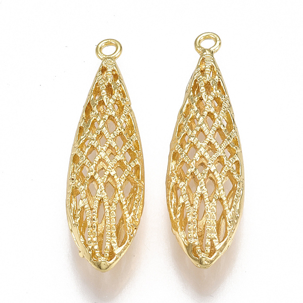 PandaHall Brass Pendants, Hollow, teardrop, Nickel Free, Real 18K Gold Plated, 35x10x7.5mm, Hole: 1.6mm Brass Teardrop
PandaHall Brass Pendants, Hollow, teardrop, Nickel Free, Real 18K Gold Plated, 35x10x7.5mm, Hole: 1.6mm Brass Teardrop