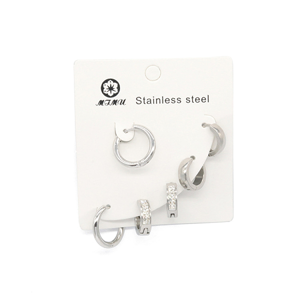 PandaHall 3 Pair 3 Style Titanium Steel Thick Hoop Earrings for Women, Stainless Steel Color, 2.5~4mm, 1 Pair/style Titanium Steel Ring
PandaHall 3 Pair 3 Style Titanium Steel Thick Hoop Earrings for Women, Stainless Steel Color, 2.5~4mm, 1 Pair/style Titanium Steel Ring