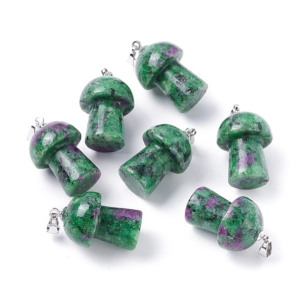 PandaHall Natural Ruby in Zoisite Pendants, with Platinum Tone Brass Findings, Mushroom , 25x14mm, Hole: 2.4mm Ruby in Zoisite Mushroom
PandaHall Natural Ruby in Zoisite Pendants, with Platinum Tone Brass Findings, Mushroom , 25x14mm, Hole: 2.4mm Ruby in Zoisite Mushroom
