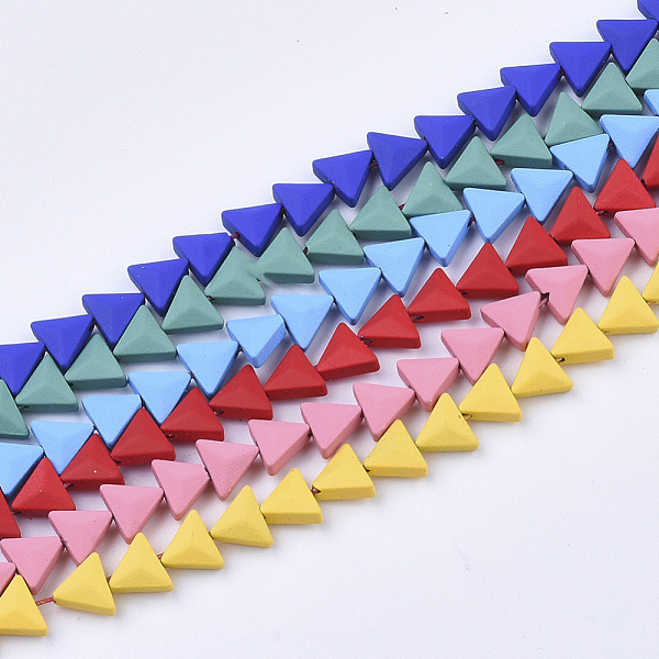 PandaHall Spray Painted Non-magnetic Synthetic Hematite Beads Strands, Triangle, Mixed Color, 6x7x3.5mm, Hole: 0.5mm, about 70pcs/strand..., Multicolor
PandaHall Spray Painted Non-magnetic Synthetic Hematite Beads Strands, Triangle, Mixed Color, 6x7x3.5mm, Hole: 0.5mm, about 70pcs/strand..., Multicolor
