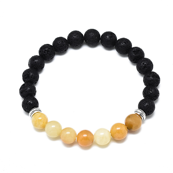 PandaHall Natural Topaz Jade Beads Stretch Bracelets, with Synthetic Lava Rock Beads and Alloy Beads, Round, Inner Diameter: 2-1/8 inch...
PandaHall Natural Topaz Jade Beads Stretch Bracelets, with Synthetic Lava Rock Beads and Alloy Beads, Round, Inner Diameter: 2-1/8 inch...