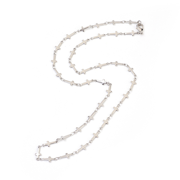 PandaHall Stainless Steel Link Necklaces, with Lobster Claw Clasps, Cross, Stainless Steel Color, 22.05 inch(56cm) Stainless Steel
PandaHall Stainless Steel Link Necklaces, with Lobster Claw Clasps, Cross, Stainless Steel Color, 22.05 inch(56cm) Stainless Steel