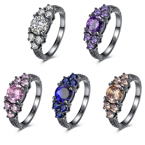 PandaHall Trendy Brass Cubic Zirconia Finger Rings, Blue, Gunmetal, US Size 9(18.9mm) Brass+Cubic Zirconia Blue
PandaHall Trendy Brass Cubic Zirconia Finger Rings, Blue, Gunmetal, US Size 9(18.9mm) Brass+Cubic Zirconia Blue