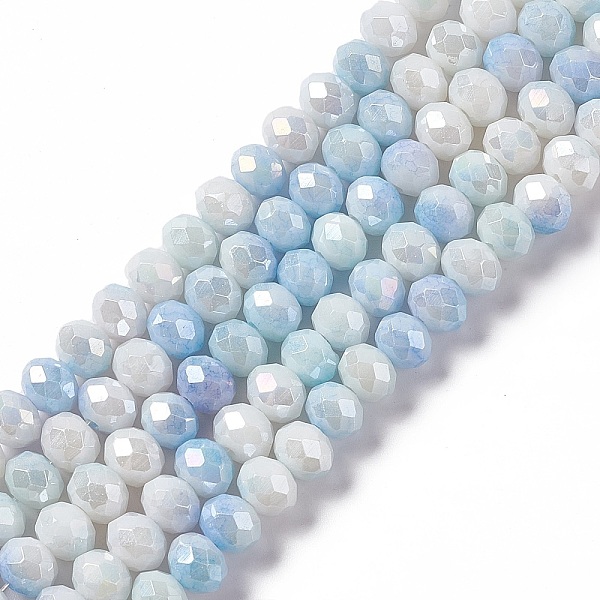 PandaHall Faceted Electroplated Glass Beads Strands, AB Color Plated, Abacus, Light Sky Blue, 8~8.5x6.5mm, Hole: 1.4mm, about 66pcs/strand...
PandaHall Faceted Electroplated Glass Beads Strands, AB Color Plated, Abacus, Light Sky Blue, 8~8.5x6.5mm, Hole: 1.4mm, about 66pcs/strand...