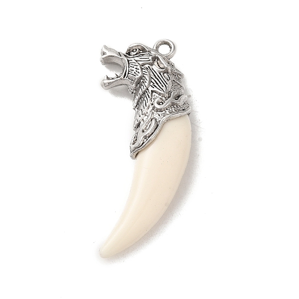 PandaHall Tibetan Style Alloy Wolf Big Pendants, Resin Wolf Tooth Shape Charms, Antique Silver, 59.5x28x10.5mm, Hole: 2.5mm Alloy+Resin Wolf
PandaHall Tibetan Style Alloy Wolf Big Pendants, Resin Wolf Tooth Shape Charms, Antique Silver, 59.5x28x10.5mm, Hole: 2.5mm Alloy+Resin Wolf