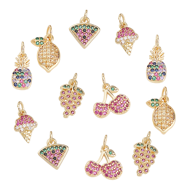 PandaHall SUNNYCLUE 12Pcs 6 Styles Brass Micro Pave Cubic Zirconia Charms, Long-Lasting Plated, Food, Golden, 2pcs/style Brass+Cubic..., Multicolor
PandaHall SUNNYCLUE 12Pcs 6 Styles Brass Micro Pave Cubic Zirconia Charms, Long-Lasting Plated, Food, Golden, 2pcs/style Brass+Cubic..., Multicolor