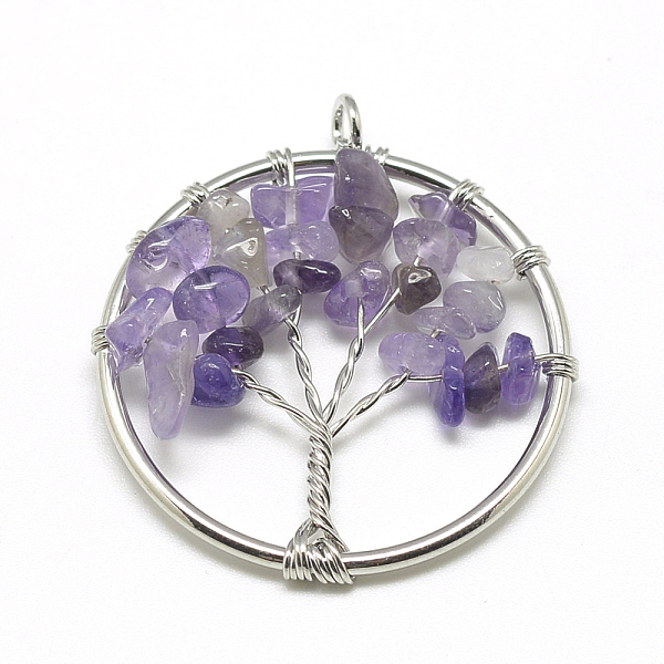 PandaHall Natural Amethyst Beads Iron Wire Wrapped Pendants, Tree, Platinum, 34~35x30~31x4~7mm, Hole: 2.5mm Amethyst Tree
PandaHall Natural Amethyst Beads Iron Wire Wrapped Pendants, Tree, Platinum, 34~35x30~31x4~7mm, Hole: 2.5mm Amethyst Tree
