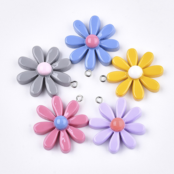 PandaHall Resin Pendants, with Platinum Tone Iron Findings, Flower, Mixed Color, 33~34x28~30x8~9mm, Hole: 2mm Iron+Resin Flower Multicolor
PandaHall Resin Pendants, with Platinum Tone Iron Findings, Flower, Mixed Color, 33~34x28~30x8~9mm, Hole: 2mm Iron+Resin Flower Multicolor