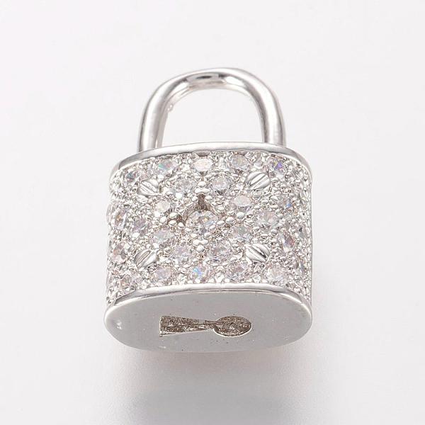 PandaHall Brass Micro Pave Cubic Zirconia Pendants, Padlock, Platinum, 18.5x11.5x6mm, Hole: 5.5x6.5mm Brass+Cubic Zirconia Lock
PandaHall Brass Micro Pave Cubic Zirconia Pendants, Padlock, Platinum, 18.5x11.5x6mm, Hole: 5.5x6.5mm Brass+Cubic Zirconia Lock