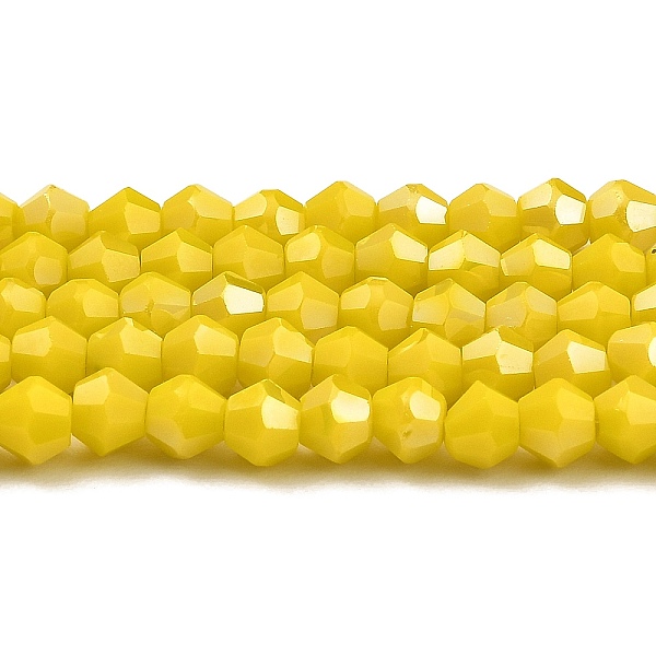 PandaHall Opaque Solid Color Electroplate Glass Beads Strands, AB Color Plated, Faceted, Bicone, Yellow, 4x4mm, Hole: 0.8mm, about...
PandaHall Opaque Solid Color Electroplate Glass Beads Strands, AB Color Plated, Faceted, Bicone, Yellow, 4x4mm, Hole: 0.8mm, about...