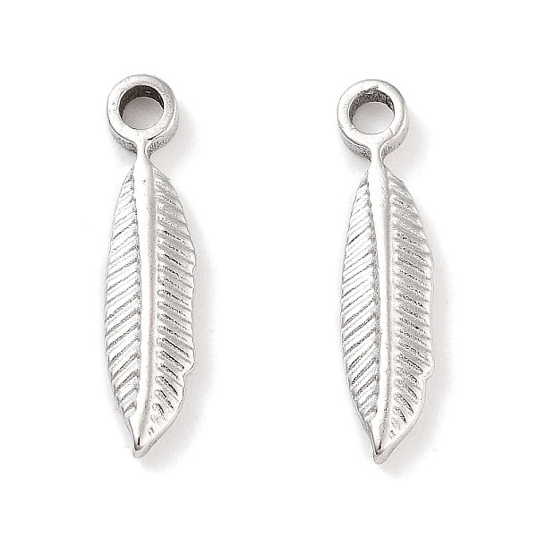 PandaHall 304 Stainless Steel Pendants, Feather Charm, Stainless Steel Color, 15.5x4x2mm, Hole: 1.6mm 304 Stainless Steel Feather
PandaHall 304 Stainless Steel Pendants, Feather Charm, Stainless Steel Color, 15.5x4x2mm, Hole: 1.6mm 304 Stainless Steel Feather