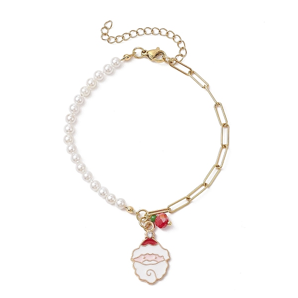 PandaHall 304 Stainless Steel Paperclip Chains Bracelets, Christmas Santa Claus Alloy Enamel Charms Bracelets with Glass, Golden, 9-5/8 inch...
PandaHall 304 Stainless Steel Paperclip Chains Bracelets, Christmas Santa Claus Alloy Enamel Charms Bracelets with Glass, Golden, 9-5/8 inch...
