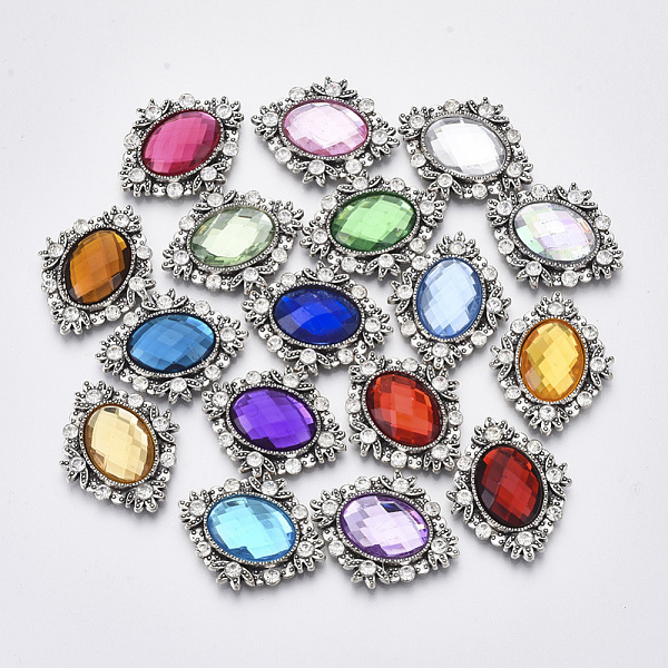 PandaHall Alloy Cabochons, with Faceted Acrylic Rhinestone and Crystal Rhinestone, Rhombus, Antique Silver, Mixed Color, 32.5x25.5x5mm..., Multicolor
PandaHall Alloy Cabochons, with Faceted Acrylic Rhinestone and Crystal Rhinestone, Rhombus, Antique Silver, Mixed Color, 32.5x25.5x5mm..., Multicolor