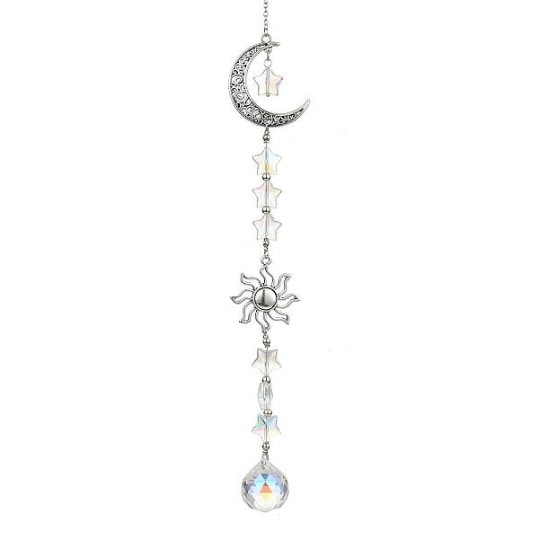 PandaHall Alloy with Glass Pendant Decorations, Sun & Moon, Antique Silver, 274mm Alloy Teardrop
PandaHall Alloy with Glass Pendant Decorations, Sun & Moon, Antique Silver, 274mm Alloy Teardrop