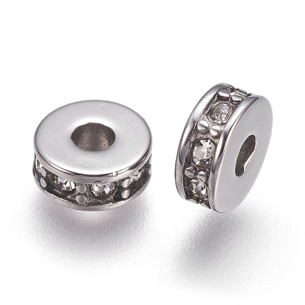 PandaHall 304 Stainless Steel Beads, with Cubic Zirconia, Flat Round, Clear, Antique Silver, 7x3mm, Hole: 2.5mm 304 Stainless Steel Flat...
PandaHall 304 Stainless Steel Beads, with Cubic Zirconia, Flat Round, Clear, Antique Silver, 7x3mm, Hole: 2.5mm 304 Stainless Steel Flat...