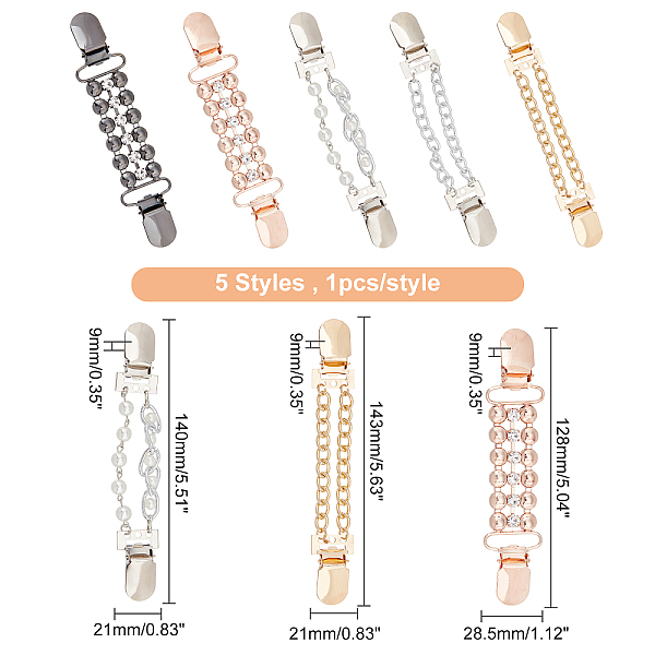 PandaHall FINGERINSPIRE 5Pcs 5 Style Plastic Pearl Beaded Chains & Curb Chains & Crystal Rhinestone Sweater Shawl Clips, Alloy Cardigan...
PandaHall FINGERINSPIRE 5Pcs 5 Style Plastic Pearl Beaded Chains & Curb Chains & Crystal Rhinestone Sweater Shawl Clips, Alloy Cardigan...