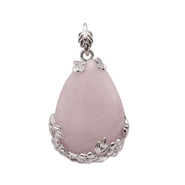 PandaHall Natural Rose Quartz Pendants, Platinum Plated Brass Teardrop Charms, 45x30mm Rose Quartz Teardrop
PandaHall Natural Rose Quartz Pendants, Platinum Plated Brass Teardrop Charms, 45x30mm Rose Quartz Teardrop