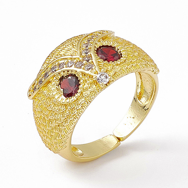 PandaHall Cubic Zirconia Owl Open Cuff Rings, Golden Brass Jewelry for Women, Red, US Size 6 1/2(16.9mm) Brass+Cubic Zirconia Red
PandaHall Cubic Zirconia Owl Open Cuff Rings, Golden Brass Jewelry for Women, Red, US Size 6 1/2(16.9mm) Brass+Cubic Zirconia Red