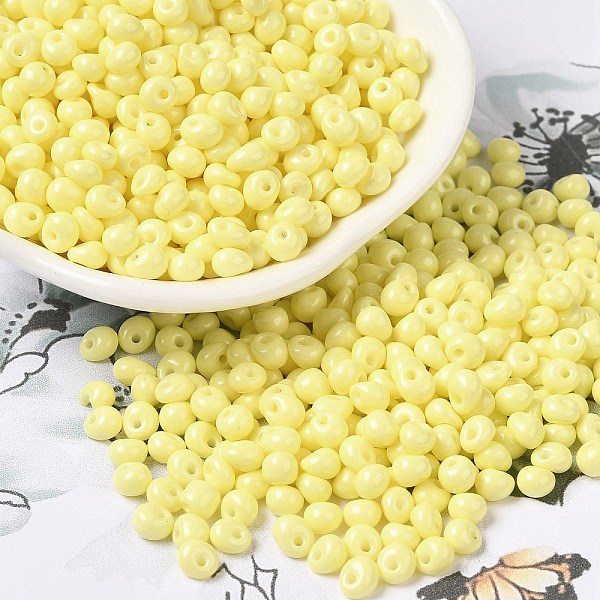 PandaHall 6/0 Opaque Baking Paint Glass Seed Beads, Teardrop, Champagne Yellow, 4.5~5x4x3~3.5mm, Hole: 0.9mm, about 5625Pcs/Pound Glass...
PandaHall 6/0 Opaque Baking Paint Glass Seed Beads, Teardrop, Champagne Yellow, 4.5~5x4x3~3.5mm, Hole: 0.9mm, about 5625Pcs/Pound Glass...