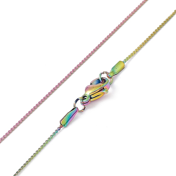 PandaHall Ion Plating(IP) 304 Stainless Steel Serpentine Chain Necklace for Men Women, Rainbow Color, 15.75 inch(40cm) 304 Stainless Steel
PandaHall Ion Plating(IP) 304 Stainless Steel Serpentine Chain Necklace for Men Women, Rainbow Color, 15.75 inch(40cm) 304 Stainless Steel