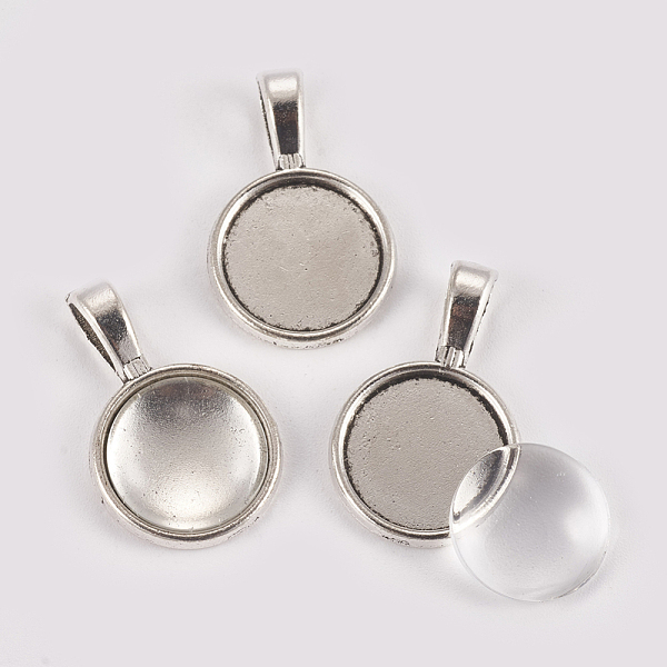 PandaHall DIY Pendant Making, with Alloy Pendant Cabochon Settings and Clear Glass Cabochons, Flat Round, Antique Silver, Pendant Cabochon...
PandaHall DIY Pendant Making, with Alloy Pendant Cabochon Settings and Clear Glass Cabochons, Flat Round, Antique Silver, Pendant Cabochon...
