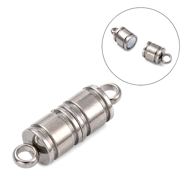 PandaHall Column 304 Stainless Steel Magnetic Clasps with Loops, Stainless Steel Color, 26x8mm, Hole: 2.5mm 304 Stainless Steel Column
PandaHall Column 304 Stainless Steel Magnetic Clasps with Loops, Stainless Steel Color, 26x8mm, Hole: 2.5mm 304 Stainless Steel Column