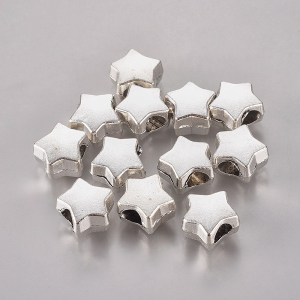 PandaHall Tibetan Style Alloy European Beads, Large Hole Star Beads, Lead Free & Cadmium Free, Antique Silver, 11x7mm, Hole: 4mm Alloy Star
PandaHall Tibetan Style Alloy European Beads, Large Hole Star Beads, Lead Free & Cadmium Free, Antique Silver, 11x7mm, Hole: 4mm Alloy Star