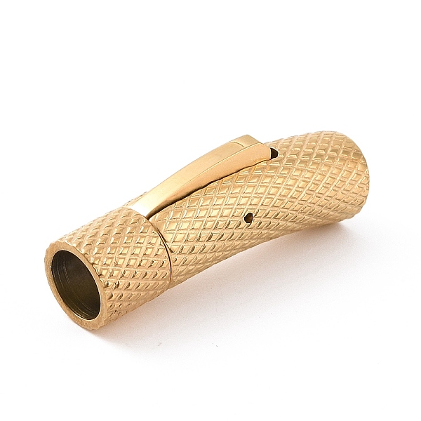 PandaHall Ion Plating(IP) 304 Stainless Steel Bayonet Clasps, Curved Column, Real 18K Gold Plated, 30x10.5x8mm, Hole: 6mm 304 Stainless...
PandaHall Ion Plating(IP) 304 Stainless Steel Bayonet Clasps, Curved Column, Real 18K Gold Plated, 30x10.5x8mm, Hole: 6mm 304 Stainless...