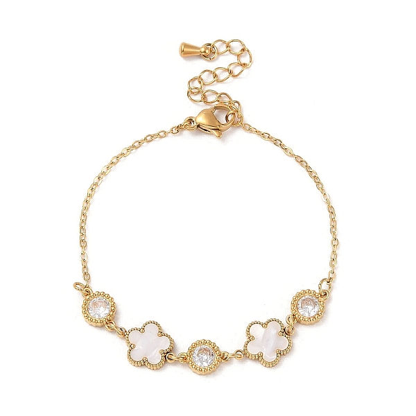 PandaHall Cubic Zirconia & Resin Flower Link Bracelet, with Ion Plating(IP) Golden 304 Stainless Steel Cable Chains, White, 6-1/4 inch(16cm)...
PandaHall Cubic Zirconia & Resin Flower Link Bracelet, with Ion Plating(IP) Golden 304 Stainless Steel Cable Chains, White, 6-1/4 inch(16cm)...