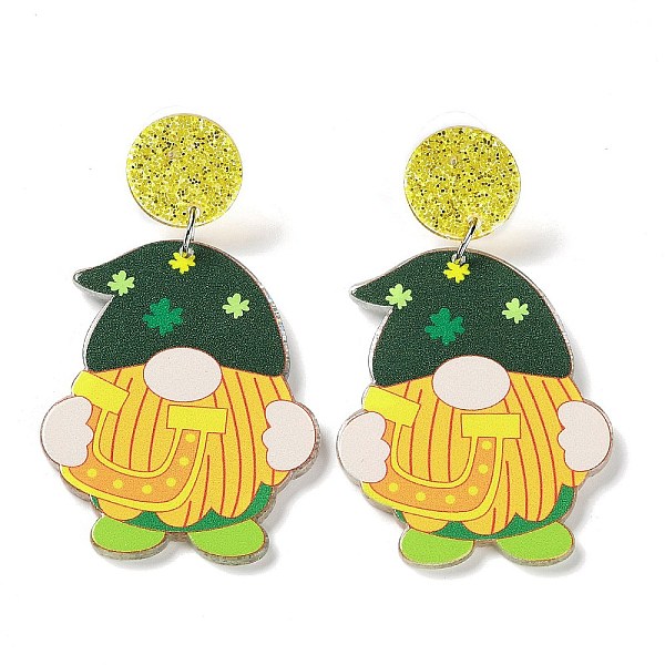 PandaHall Saint Patrick's Day Sparkling Acrylic Dangle Stud Earrings, Gnome, Gold, 61x34.5mm Acrylic Gnome Gold
PandaHall Saint Patrick's Day Sparkling Acrylic Dangle Stud Earrings, Gnome, Gold, 61x34.5mm Acrylic Gnome Gold