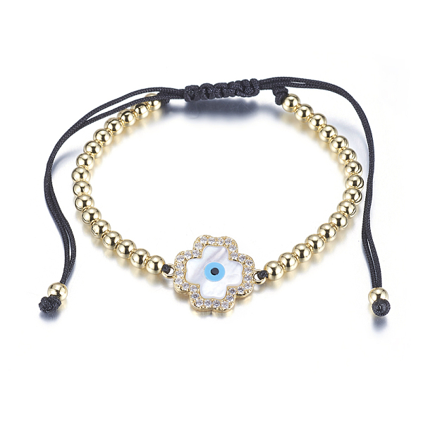 PandaHall Adjustable Brass Braided Beaded Bracelets, with Nylon Cord, Shell and Micro Pave Cubic Zirconia Links, Lead Free & Cadmium Free...
PandaHall Adjustable Brass Braided Beaded Bracelets, with Nylon Cord, Shell and Micro Pave Cubic Zirconia Links, Lead Free & Cadmium Free...