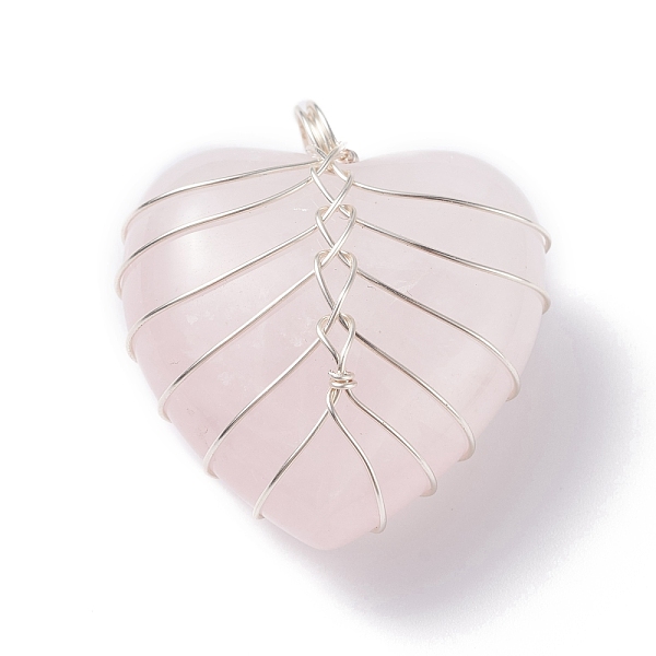 PandaHall Natural Rose Quartz Pendants, with Copper Wire, Heart, 34x30x18mm, Hole: 6mm Rose Quartz Heart
PandaHall Natural Rose Quartz Pendants, with Copper Wire, Heart, 34x30x18mm, Hole: 6mm Rose Quartz Heart