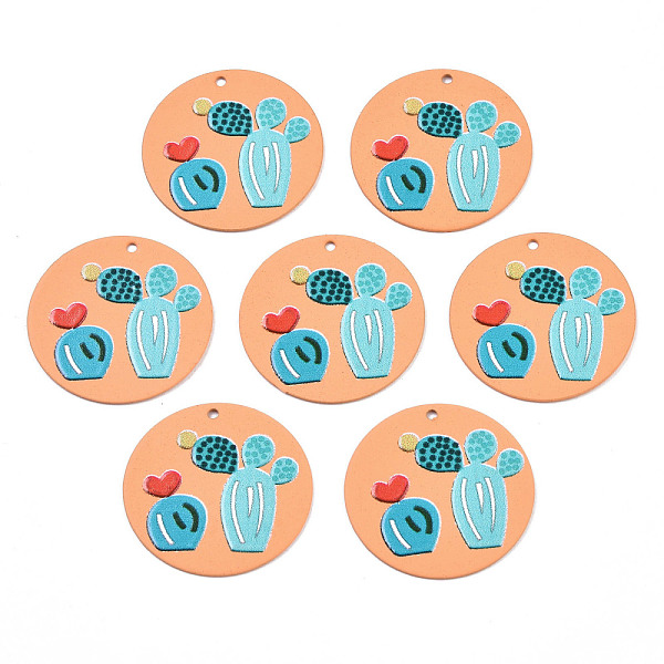 PandaHall Spray Painted Iron Pendants, Rubberized Style, 3D Printed, Cactus Blossom Print Pattern, Flat Round, Coral, 25.5x0.8mm, Hole..., Red
PandaHall Spray Painted Iron Pendants, Rubberized Style, 3D Printed, Cactus Blossom Print Pattern, Flat Round, Coral, 25.5x0.8mm, Hole..., Red
