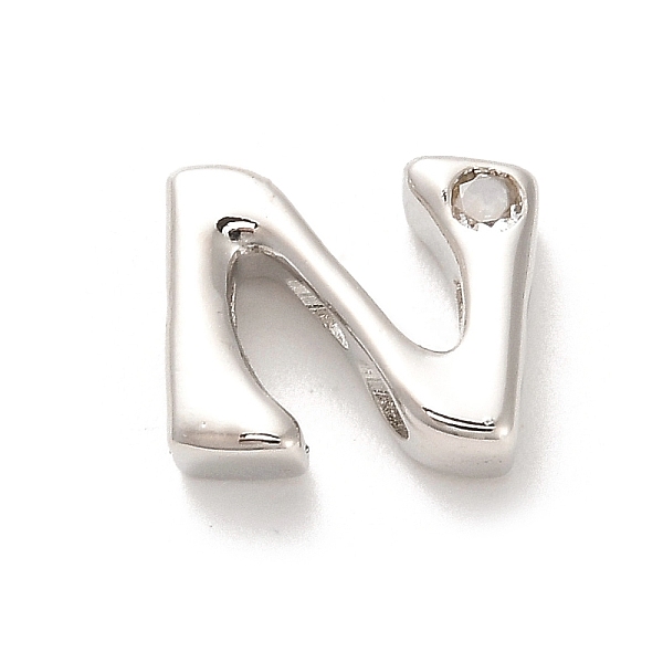 PandaHall Rack Plating Brass Cubic Zirconia Beads, Long-Lasting Plated, Lead Free & Cadmium Free, Alphabet, Letter N, 11.5x12.5x4.7mm, Hole..., Clear
PandaHall Rack Plating Brass Cubic Zirconia Beads, Long-Lasting Plated, Lead Free & Cadmium Free, Alphabet, Letter N, 11.5x12.5x4.7mm, Hole..., Clear