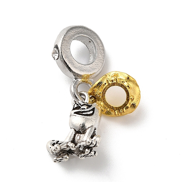 PandaHall Alloy Clear Rhinestone European Dangle Charms, Large Hole Animal Pendants, Antique Silver & Antique Golden, Frog, 25mm, Pendant...
PandaHall Alloy Clear Rhinestone European Dangle Charms, Large Hole Animal Pendants, Antique Silver & Antique Golden, Frog, 25mm, Pendant...