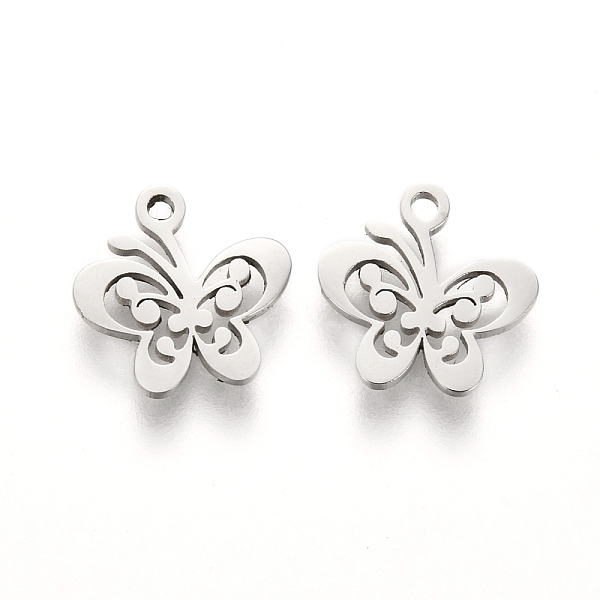 PandaHall 304 Stainless Steel Charms, Laser Cut, Butterfly, Stainless Steel Color, 10x10x1mm, Hole: 1.2mm 304 Stainless Steel Butterfly
PandaHall 304 Stainless Steel Charms, Laser Cut, Butterfly, Stainless Steel Color, 10x10x1mm, Hole: 1.2mm 304 Stainless Steel Butterfly