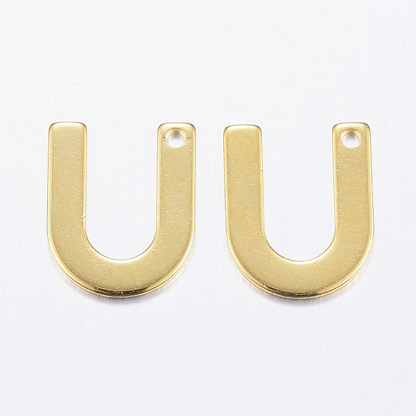 PandaHall 304 Stainless Steel Charms, Letter.U, Real 18K Gold Plated, 11x9x0.8mm, Hole: 1mm 304 Stainless Steel Letter
PandaHall 304 Stainless Steel Charms, Letter.U, Real 18K Gold Plated, 11x9x0.8mm, Hole: 1mm 304 Stainless Steel Letter