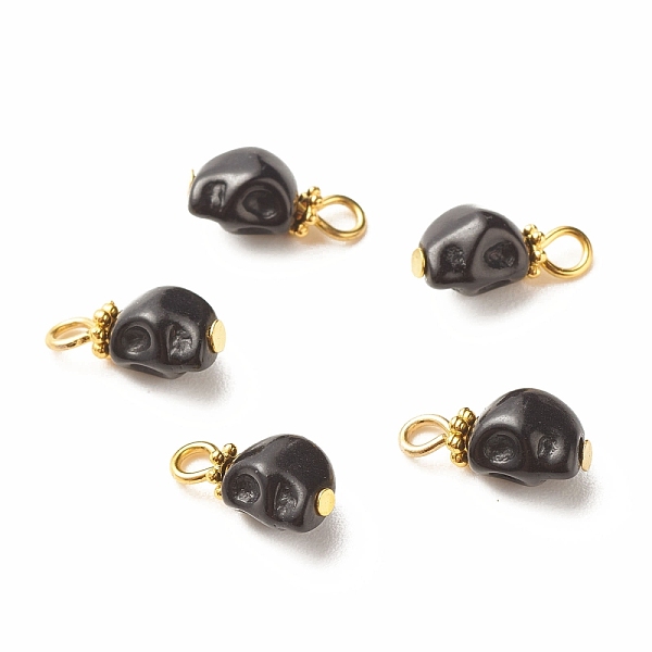 PandaHall Dyed Synthetic Turquoise Charms, with Golden Tone Alloy & Iron Findings, Skull, Black, 14.5x6.5x6mm, Hole: 2.7x2.2mm Turquoise...
PandaHall Dyed Synthetic Turquoise Charms, with Golden Tone Alloy & Iron Findings, Skull, Black, 14.5x6.5x6mm, Hole: 2.7x2.2mm Turquoise...