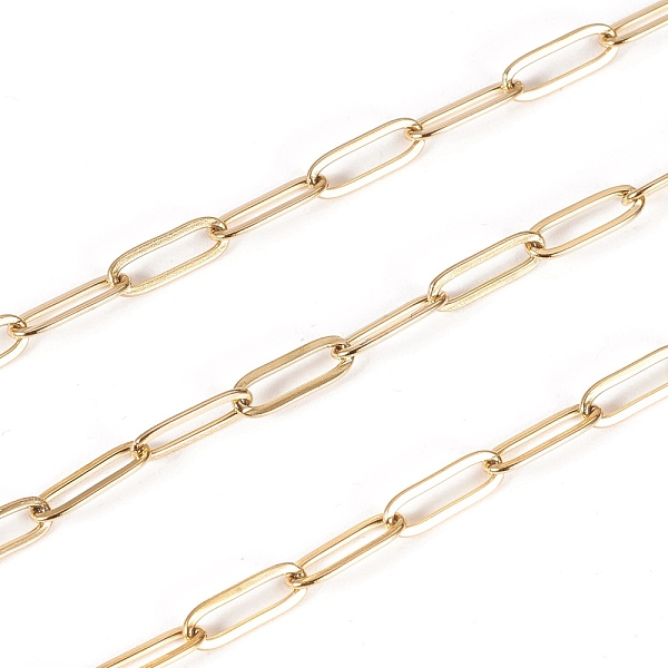 PandaHall 3.28 Feet Ion Plating(IP) 304 Stainless Steel Paperclip Chains, Drawn Elongated Cable Chains, Soldered, Golden, 10x3.5x0.8mm 304...
PandaHall 3.28 Feet Ion Plating(IP) 304 Stainless Steel Paperclip Chains, Drawn Elongated Cable Chains, Soldered, Golden, 10x3.5x0.8mm 304...