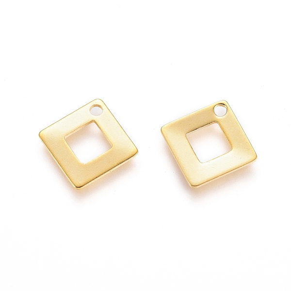 PandaHall 201 Stainless Steel Charms, Rhombus, Golden, 9.5x9.5x0.5mm, Hole: 1mm, Length: 7mm. 201 Stainless Steel Rhombus
PandaHall 201 Stainless Steel Charms, Rhombus, Golden, 9.5x9.5x0.5mm, Hole: 1mm, Length: 7mm. 201 Stainless Steel Rhombus