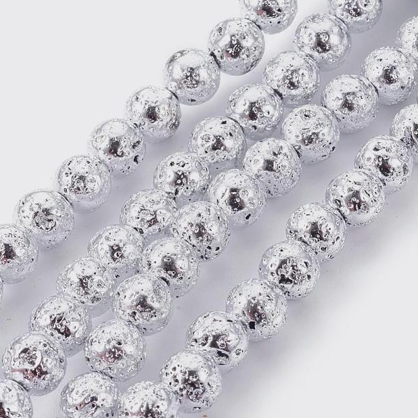 PandaHall Electroplated Natural Lava Rock Bead Strands, Round, Silver, 8~9mm, Hole: 1.2mm, about 47pcs/strand, 15.7 inch(40cm) Lava Rock...
PandaHall Electroplated Natural Lava Rock Bead Strands, Round, Silver, 8~9mm, Hole: 1.2mm, about 47pcs/strand, 15.7 inch(40cm) Lava Rock...
