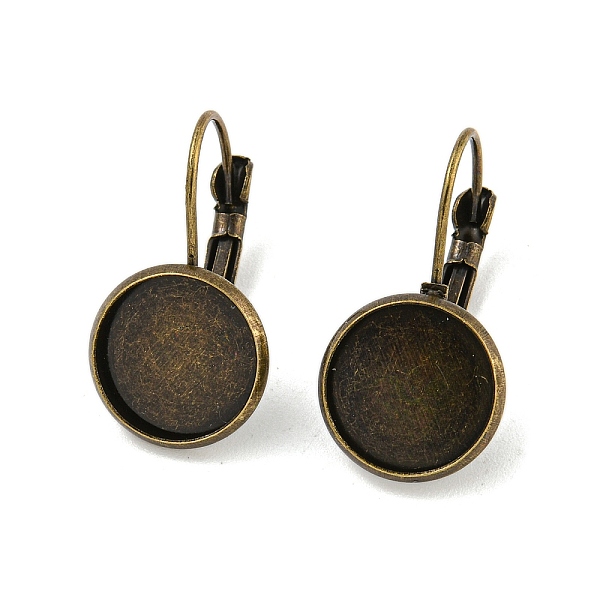PandaHall Brass Leverback Earring Findings, Nickel Free, Antique Bronze, about 13~14mm wide, 25~27mm long, fit for 12mm Cabochons Brass
PandaHall Brass Leverback Earring Findings, Nickel Free, Antique Bronze, about 13~14mm wide, 25~27mm long, fit for 12mm Cabochons Brass